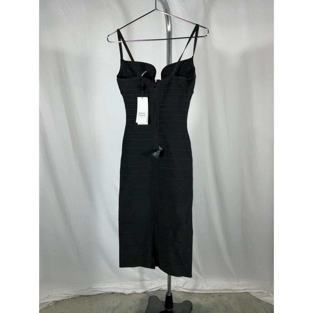 Hervé Léger 'The Salma' Black Rayon Dress Size S - NWT - Picture 3 of 5